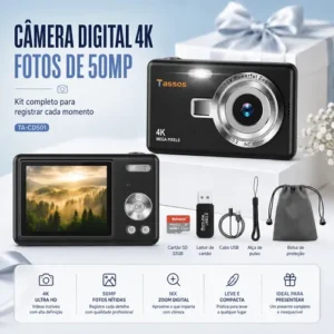 Câmera Fotográfica Digital 4k 50mp Zoom 16x Cartão 32gb Full - Imagem 3