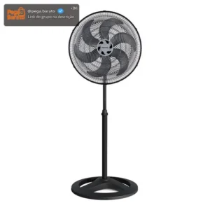 Ventilador de Coluna 40cm Ventisol Turbo 6 Pás Oscilante e Altura ajustável Cor Preto - Imagem 1