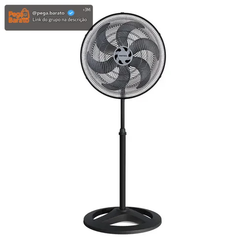 Ventilador de Coluna 40cm Ventisol Turbo 6 Pás Oscilante e Altura ajustável Cor Preto