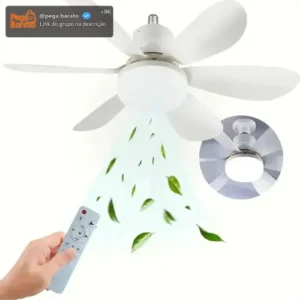 Ventilador de Teto Led 42cm Branco Controle Remoto Bivolt Silencioso - Imagem 1