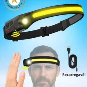 Lanterna De Cabeça Led Recarregável Usb Com Sensor De Movimento E Faixa Ajustável | Farol Potente Para Capacete, Corrida, Pesca, Ciclismo E Trilhas Noturnas | Resistente À Água Marca Navi - Imagem 9