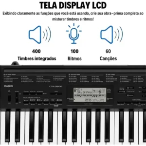 Kit Teclado Musical Casio Profissional Ctk3500 + Acessórios - Imagem 5