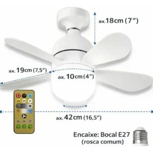 Ventilador de Teto Kaprot Silencioso 6 Pás LED Controle Remoto Diâmetro 42cm - Imagem 12