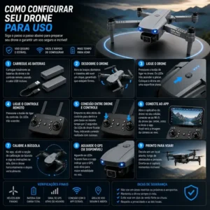 Drone Pro Full Hd Dobrável Wi-fi Câmera Completo 2 Baterias - Imagem 10