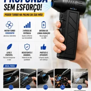 Mini Ventilador Soprador Ar Turbo 130000rpm Assoprador Sem Fio Recarregável Usb 3 Níveis Jato Forte Portátil Multiuso Limpeza Teclado Carro Acende Churrasqueira Davely - Imagem 7