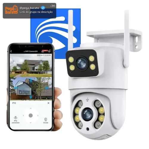 Câmera Dupla Segurança Wifi Ip Externa Lente 6mp App Yoosee