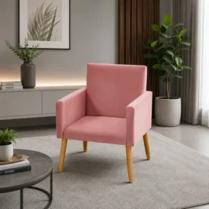 Poltrona Nina Para Sala Decorativa Suede Agm Decor - Imagem 2