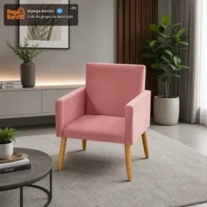 Poltrona Nina Para Sala Decorativa Suede Agm Decor - Imagem 1