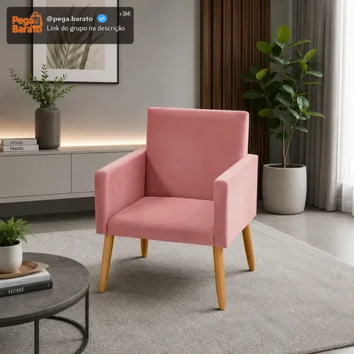 Poltrona Nina Para Sala Decorativa Suede Agm Decor