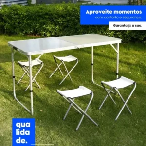 Mesa Dobrável Portátil Reforçada, Altura 120/90/60 Cm - Imagem 7
