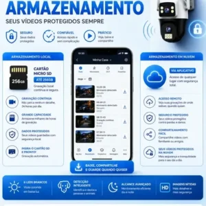 Câmera Wifi App 8mp 4k Zoom 10x Visão Noturna Colorida Nvr - Imagem 9