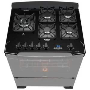 Fogão 5 Bocas Dako Diplomata Glass Style com Frente Espelhada Mesa de Vidro e Grill com Timer e Tripla Chama Bivolt - Imagem 4