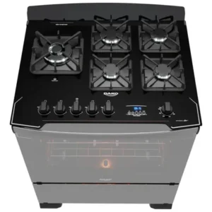 Fogão 5 Bocas Dako Diplomata Glass Style com Frente Espelhada Mesa de Vidro e Grill com Timer e Tripla Chama Bivolt - Imagem 4