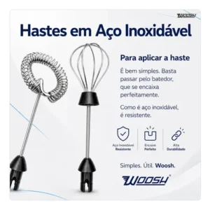 Mixer Elétrico Portátil 2 em 1 Recarregável Potente Misturador de Bebidas e Ovos 3 Velocidades Usb Batedor e Fue Fouet - Imagem 4
