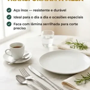 Faqueiro Jogo De Talheres 48 Peças De Aço Inox Buffet Talher - Imagem 8
