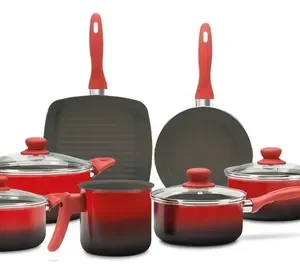 Jogo De Panelas 7 Peças Revst Cerâmico Antiaderente Brinox Vermelho - Imagem 5