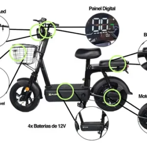 Bicicleta Scooter Elétrica Xplore 48v/ 12ah 500w Sem Cnh Preto - Imagem 5