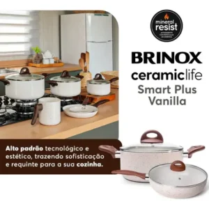 Conj de Panelas 8 Peças Ceramic Life Smart Plus Vanilla - Brinox - Imagem 9