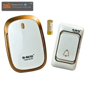 Campainha sem Fio Residencial Wireless Resistente a Agua B-Max BM-603 Cor: Branca e Dourada - Imagem 1