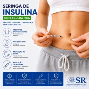 Seringa Insulina Agulha Fixa 8x0,3 Botox Mounjaro 20 Uni - Imagem 6