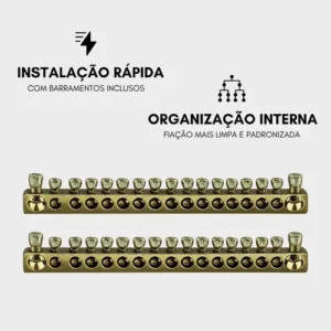 Quadro De Distribuição Com Barramento 16 disjuntor 63a Din Embutir - Imagem 2
