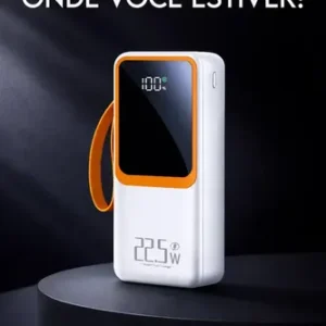 Power Bank 30000mah Branco Turbo 22,5w Carregamento Rápido Usb Tipo C Lightniing Alta Capacidade Portátil Compatível Com Celular Smartphone Tablet iPad Segurança Inteligente - Imagem 3