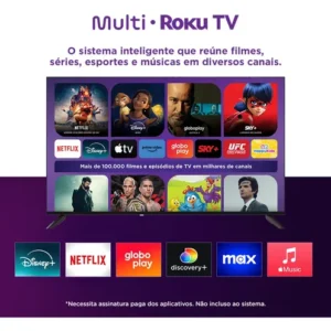 Smart Tv Dled 50 4k Multi Roku 4hdmi 2usb Wi-fi - Tl059m - Imagem 3