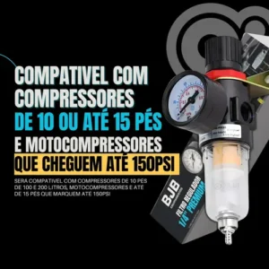 Filtro Regulador Ar Compressor 1/4 Com Manometro E Suporte - Imagem 5