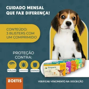 Simparic 20mg Antipulgas 5 A 10kg Zoetis 3 Comprimidos - Imagem 5