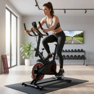 Liftness Bicicleta Ergométrica Fitness SP50PTVM Para Cardio E Musculação Academia Com Base Cor Preto E Vermelho - Imagem 3