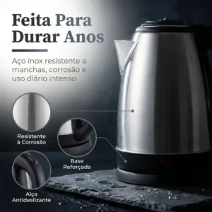 Chaleira Elétrica Inox 1,8 Litros com Desligamento Automático e Base Giratória - Imagem 9