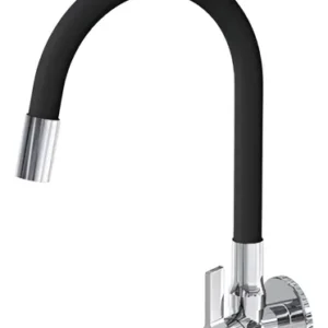 Torneira De Cozinha Gourmet Parede Flexível Preta 1/4 Volta - Imagem 1