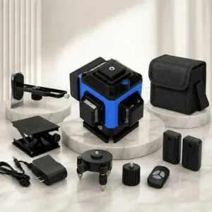 Kit Nível A Laser Verde 12 Linhas Esquadro + Suporte + Tripé Recarregavel Profissional Prumo Autonivelante Acompanha Controle - Imagem 6