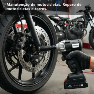 Chave de Impacto Brushless Furadeira Parafusadeira–2 Baterias + Maleta, Profissional Sem Fio Bivolt Preto ADESKE para montagem, reparos e construção BS-HT01 - Imagem 9