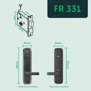 Fechadura Digital Touch De Embutir Com Biometria Fr 331 Preta Intelbras - Imagem 6