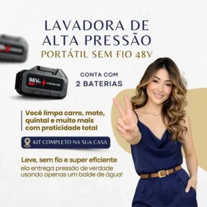 Lavadora Lava Jato Portátil Alta Pressão 2 Baterias + Maleta - Imagem 3