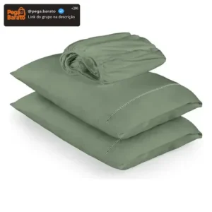 Kit Jogo De Lençol Elástico Casal + Fronha Roupa De Cama - Imagem 1