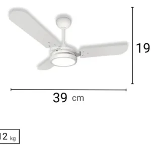 Ventilador de Teto Ventex Valen LED 3 Pás 1.1m Branco Silencioso - Imagem 5