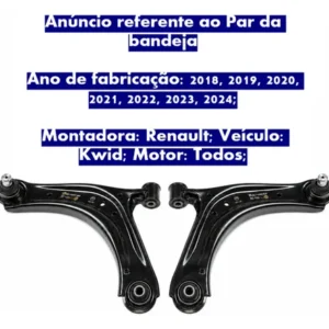 Par Bandeja Balança Dianteira Renault Kwid 2018 2019 A 2024 - Imagem 4