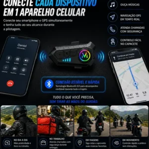 Kit 2 Intercomunicador Moto V6 Bluetooth Para Capacete - Imagem 10