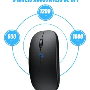 Mouse Sem Fio Dual Bluetooth 2.4GHz USB Recarregável Silencioso Para Notebook PC - Imagem 6