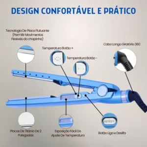 Kit Prancha Chapinha + Escova Secadora Alisadora Modeladora - Imagem 6