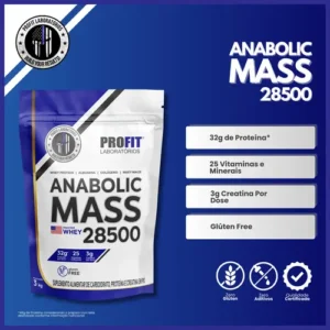 Kit Anabolic Mass C/ Whey 28500 + Bcaa 1g Profit Aminoácidos - Imagem 6