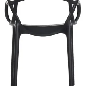Kit 6 Cadeiras de Jantar Allegra Waw Design Empilhável em Polipropileno Preto - Imagem 2