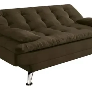 Sofá-cama 3 Lugares Casal Premium Ii Suede Café - Imagem 7
