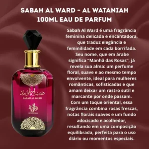 Perfume Arabe Feminino Al Wataniah Sabah Al Ward Edp 100ml - Imagem 3