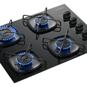 Cooktop 4 Bocas a Gás Continental Mesa de Vidro Preto com Acendimento Automático (KC4GR) - Bivolt - Imagem 3