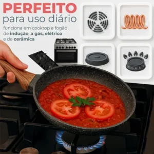 Panela Frigideira Cerâmica De Indução E Gás Compacta Profissional 24 Cm Linha Premium - Aero Home - Imagem 4