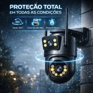 Kit 2 Câmeras de Segurança IP WiFi Interna Externa Full HD 360° Visão Noturna Detecção de Movimento Áudio Bidirecional Monitoramento Residencial - Imagem 5