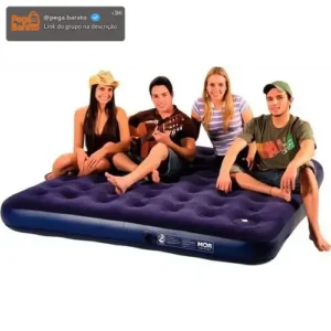 Colchão Inflável King Size Grande Barraca Acampamento Casa - Imagem 1